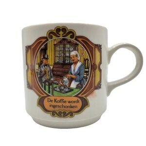Vintage Villeroy & Boch Coffee Cup Dutch Woman and Gentleman Made in Luxembourg